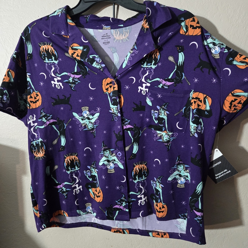 Celebrate It Purple Halloween Pajama Top